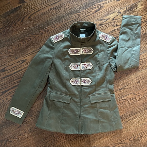 Chico's Jackets & Blazers - Chico’s Military-Style Embroidered Jacket – Size 0